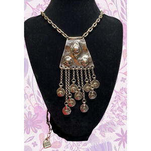 Vintage UNO de 50 Necklace Silver-Plated Pendant w/ Discs Spain Retired